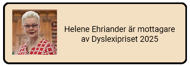 Helene Ehriander är mottagare av Dyslexipriset 2025