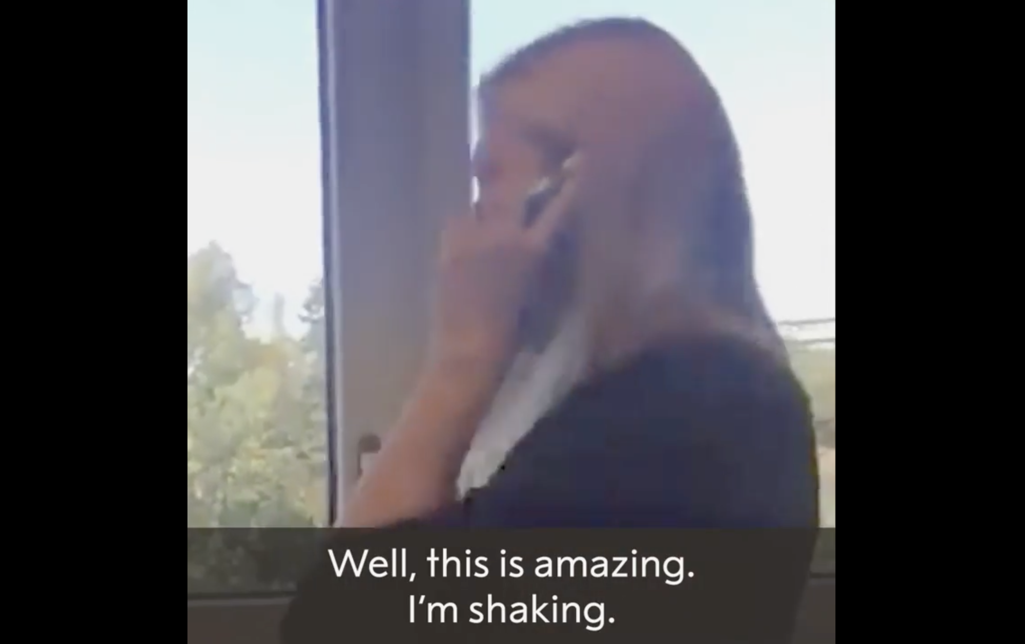 Screen shot from video showing woman