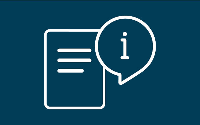 Sammansatt bild av två ikoner som ska symbolisera information om en ny rapport.