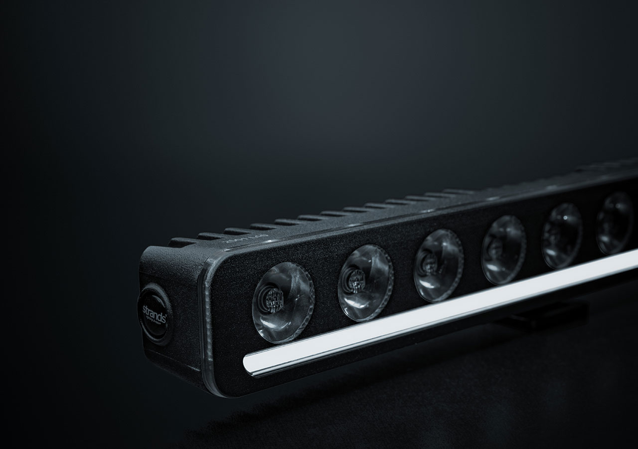 closeup of an led bar with white position light