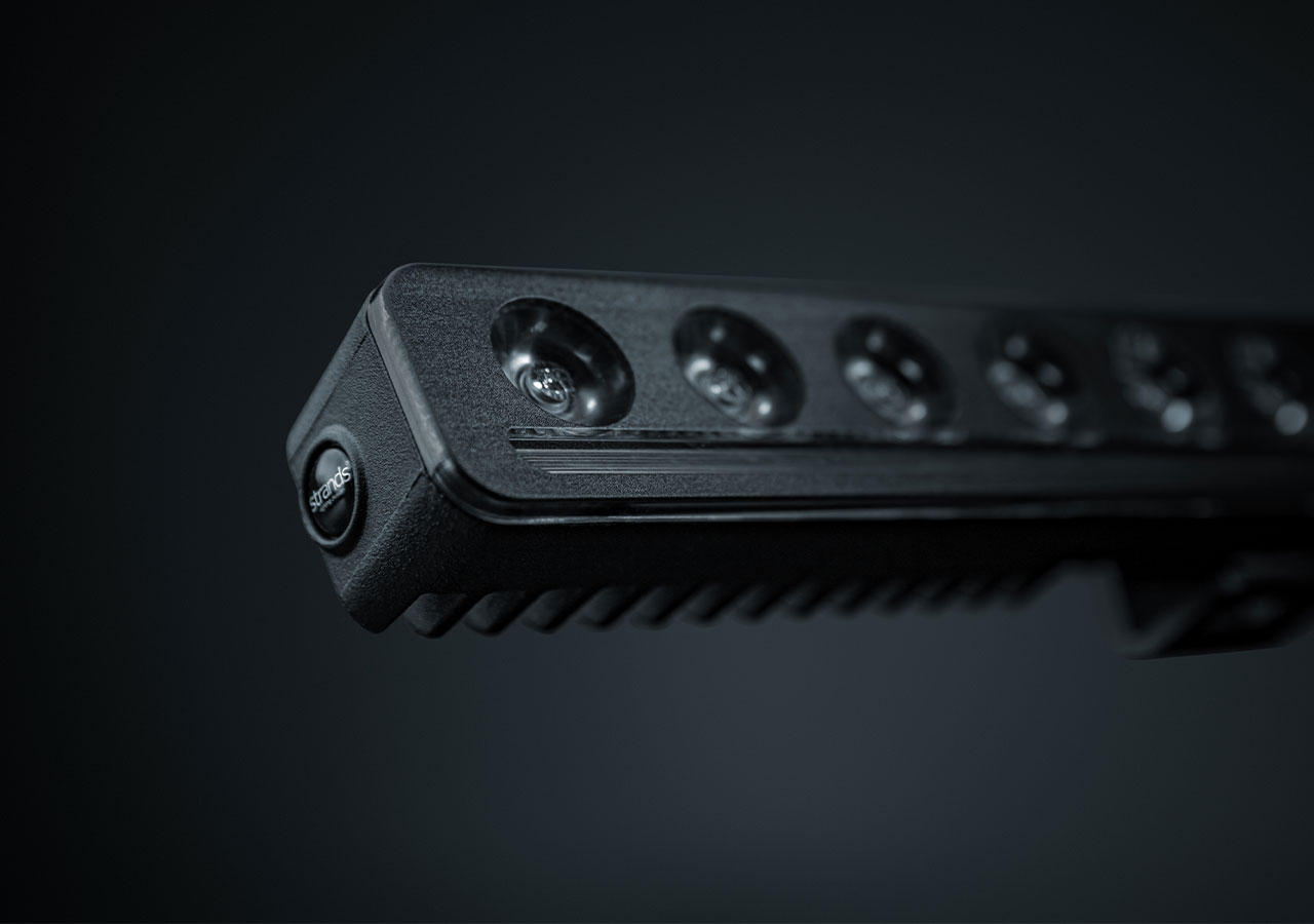 closeup of led bar at an angle